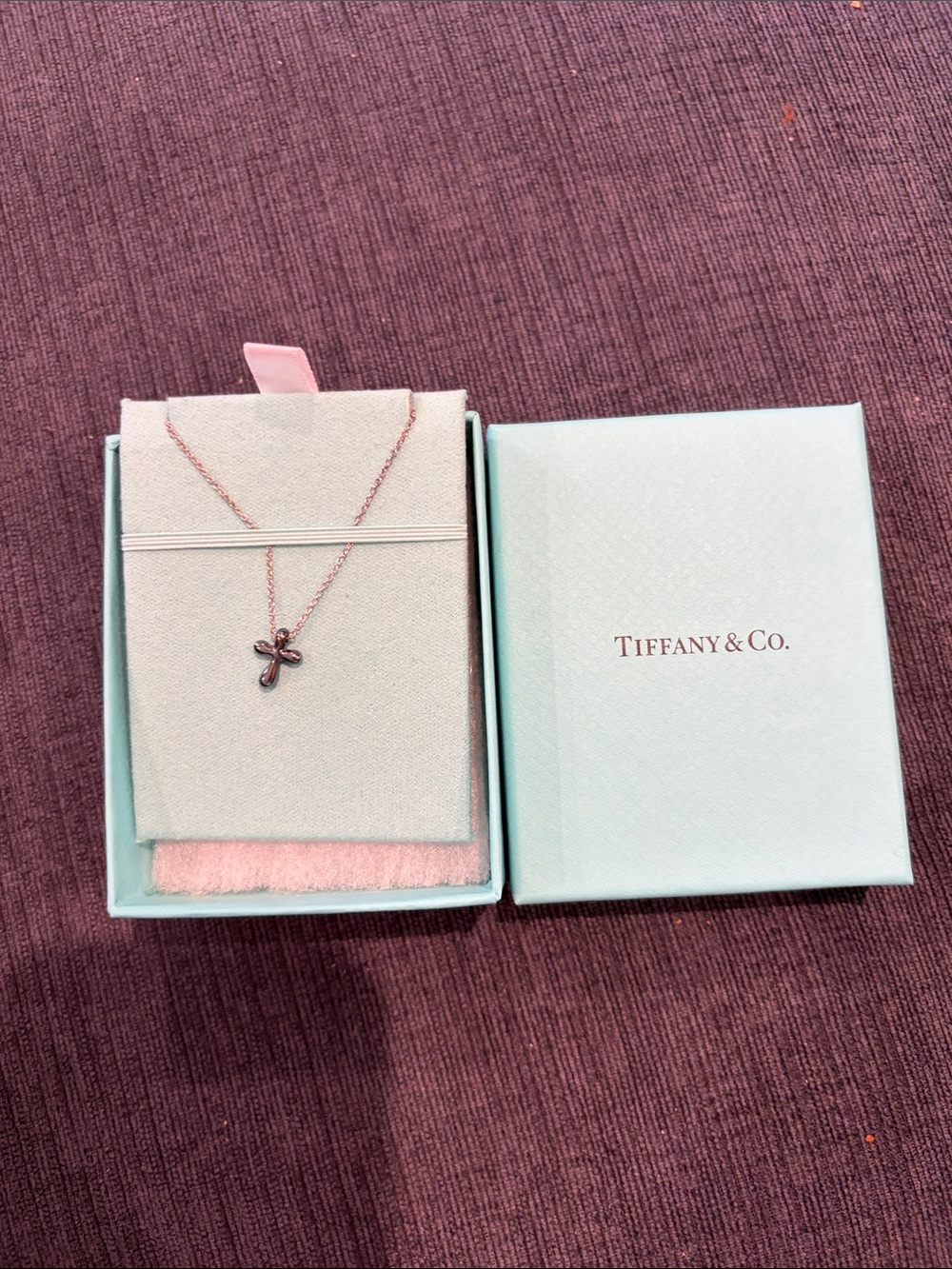 Tiffany & Co. Rose Gold Cross Pendant Necklace - Rose